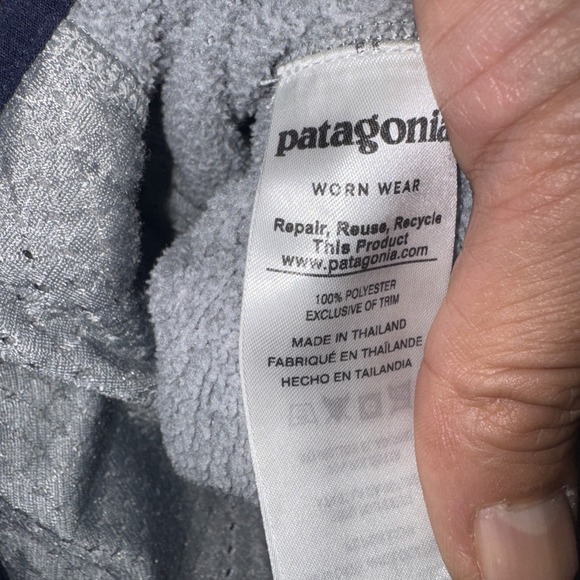 Patagonia Mens Med Gray 1/4 Snap Micro-D Pullover Fleece W/ Blue Trim - Picture 15 of 15